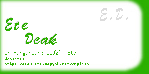 ete deak business card